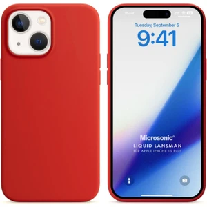 Apple iPhone 15 Plus Kılıf Liquid Lansman Silikon Kırmızı