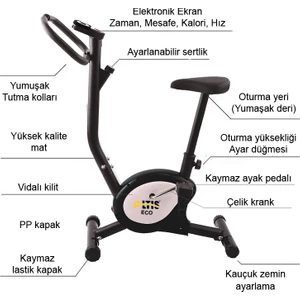 Eco Plus Dikey Bisiklet Siyah
