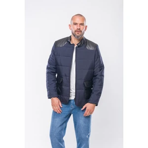 K240 Erkek Parlak Lacivert Kapitone Slim Ceket
