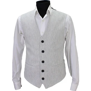 Mentor Regalo Erkek Yelek V Yaka Açık Gri Yün 50557