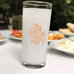 Orange Coral Turuncu Mercan Baskılı Kadeh