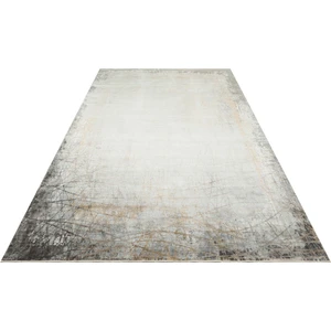 Eko Halı Mahal Mhl 09 Grey Gold Modern Desenli Yumuşak Dokulu Yüksek Kalite Sık Dokuma 120 Tarak Ipek Halı