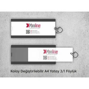 Kapı ve Duvar Tipi Kolay Değiştirilebilir A4 1/3 Föylük