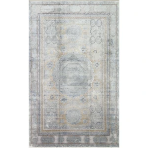 Eko Halı Mahal Mhl 04 Antrasıt Gold Modern Desenli Yumuşak Dokulu Yüksek Kalite Sık Dokuma 120 Tarak Ipek Halı