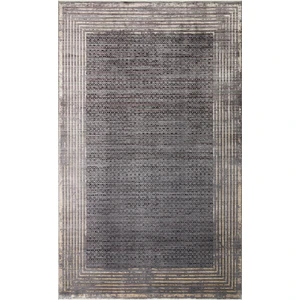 Eko Halı Mahal Mhl 01 Antrasıt Gold Modern Desenli Yumuşak Dokulu Yüksek Kalite Sık Dokuma 120 Tarak Ipek Halı