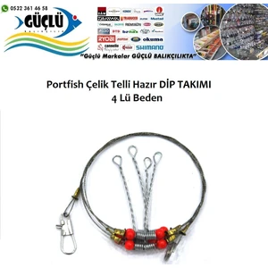 Port Fish Hazır Dip Takımı 4’lü Beden Çelik Telli Marka