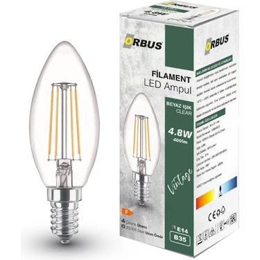 Orbus Bcb3 4W Clear Beyaz Işık Ampul E14