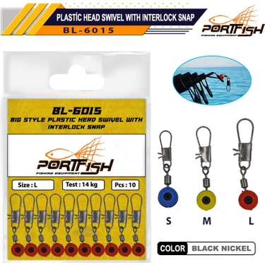 Portfish  BL-6015 Stoperli Fırdöndülü Klips M