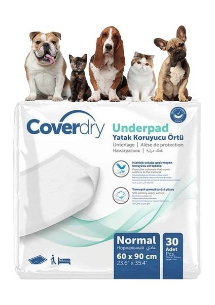 Kedi Köpek Çiş Pedi 60×90 Cm 30’Lu 6 Paket 180 Adet