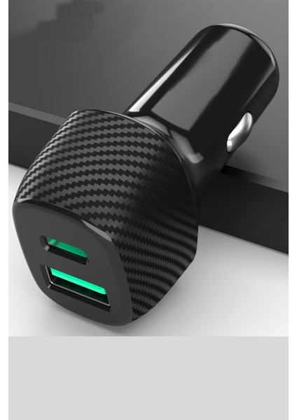 Universal Type-C ve USB Girişli Araç Metal Çakmaklık Şarj Aleti Çift Girişli Araba Yeni Nesil Girişli Çakmak Soketi