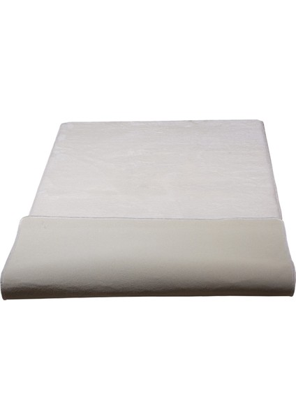 Elite Krem 120X180 cm Büyük Ebat Pufidik Banyo Halısı Köşeli Peluş Kaymaz Banyo Paspası