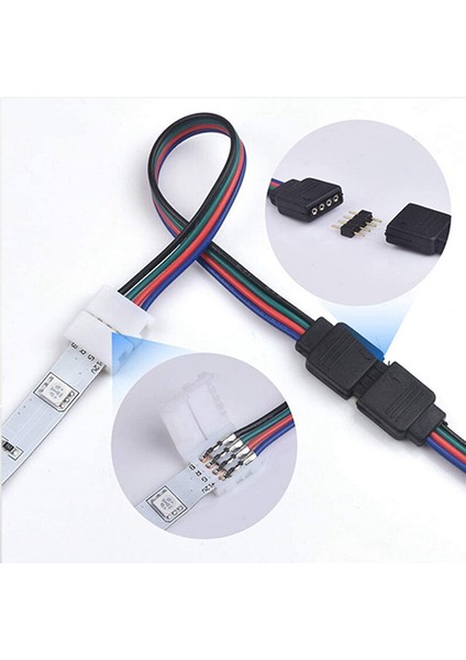 LED Konnektör Ekleme Soket Rgb 4 Pin Dişi ve LED Ekleme K62 10 Adet fiyatları