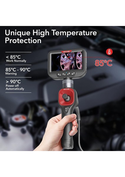 360 Derece Kumanda Kolu Eklemli Borescope 6.2mm Su Geçirmez - 1m indirimleri