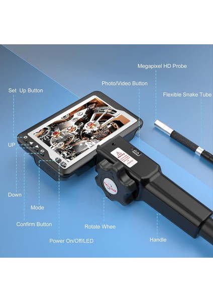 Eklemli Borescope Muayene Kamerası 8.5mm - 4.5 Inc IPS LCD indirimleri