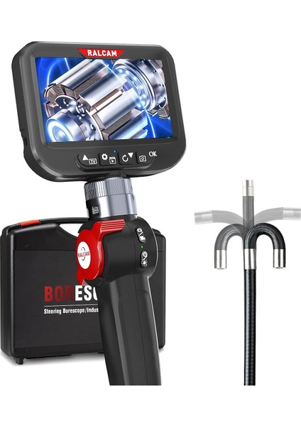 4.3 Inc LCD Ekran, 8.5mm Eklemli Borescope Muayene Kamerası - 1m