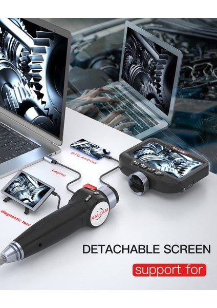 4.3 Inc LCD Ekran, 8.5mm Eklemli Borescope Muayene Kamerası - 1m