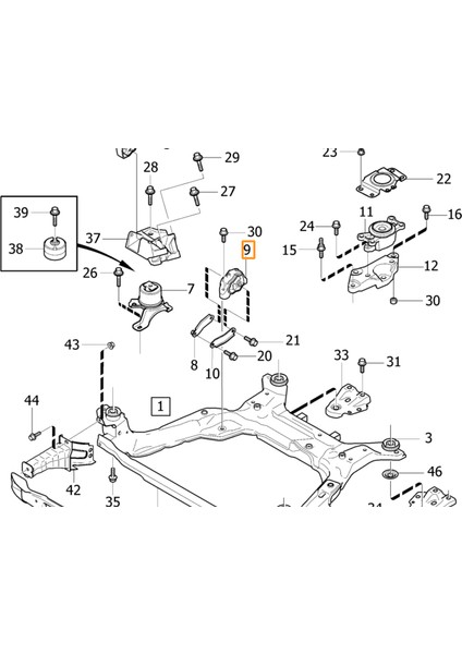 Volvo S60 V60 S80 V70 XC60 XC70 Motor Kulağı Takozu Alt 31277313