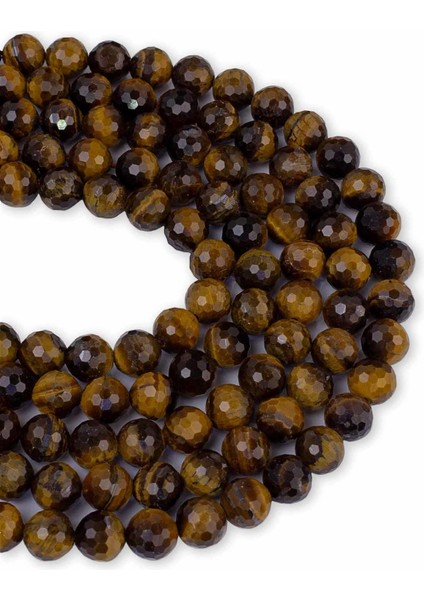 8 mm Faset Kaplan Gözü Taşı Dizi