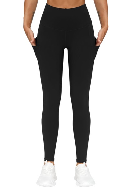 Kadın Yüksek Bel Karın Kontrolü Çift Cepli Yoga Koşu Spor Tayt modelleri