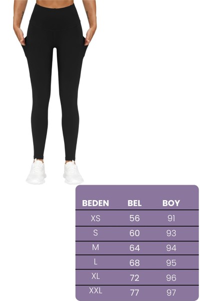Kadın Yüksek Bel Karın Kontrolü Çift Cepli Yoga Koşu Spor Tayt indirimleri