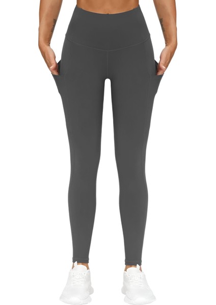 Kadın Yüksek Bel Karın Kontrolü Çift Cepli Yoga Koşu Spor Tayt modelleri