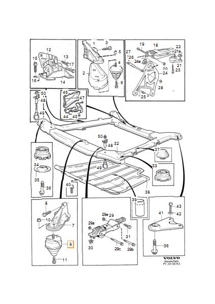 Volvo 850 C70 S70 V70 XC70 Motor Takozu Ön Hidrolikli