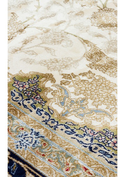 Isfahan Isf 04 Cream Klasik Desenli Yumuşak Dokulu Yüksek Kalite 150 Tarak Sık Dokuma Ipek Halı fırsatları