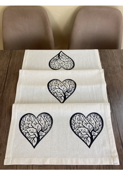 Hayat Ağacı Desenli Runner Tahta Baskılı Taş Baskı Buldan Işi Pamuklu Keten Bezi Şömen Ranır Kalpli indirimleri