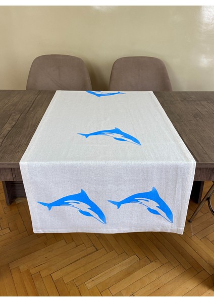 Balina Desenli Runner Tahta Baskılı Taş Baskı Buldan Işi Pamuklu Keten Bezi Şömen Ranır Masa Örtüsü fiyatları