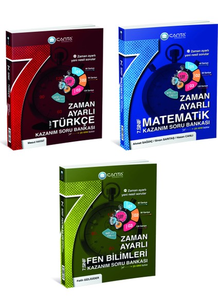 Çanya Yayınları 7. Sınıf Zaman Ayarlı Kazanım Soru Bankası Türkçe + Matematik + Fen Bilimleri
