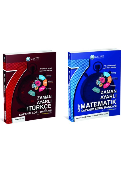 Çanya Yayınları 7. Sınıf Zaman Ayarlı Kazanım Soru Bankası Türkçe + Matematik