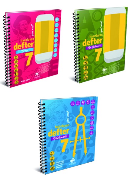 Çanya Yayınları 7. Sınıf Hazırlayan Defter Türkçe + Matematik + Fen Bilimleri