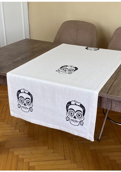 Kuru Kafa Desenli Runner Tahta Baskılı Taş Baskı Buldan Işi Pamuklu Keten Bezi Şömen Ranır Kafalı fiyatları