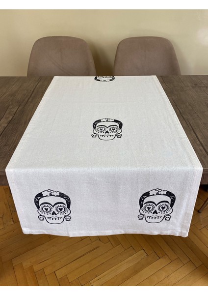 Kuru Kafa Desenli Runner Tahta Baskılı Taş Baskı Buldan Işi Pamuklu Keten Bezi Şömen Ranır Kafalı fırsatları