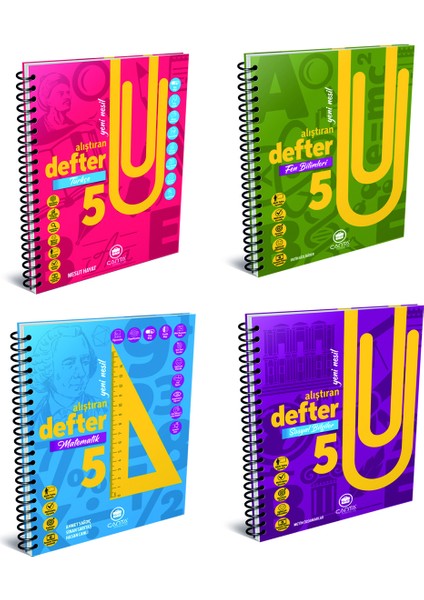 Çanya Yayınları 5. Sınıf Alıştıran Defter Türkçe + Matematik + Fen Bilimleri + Sosyal Bilgiler