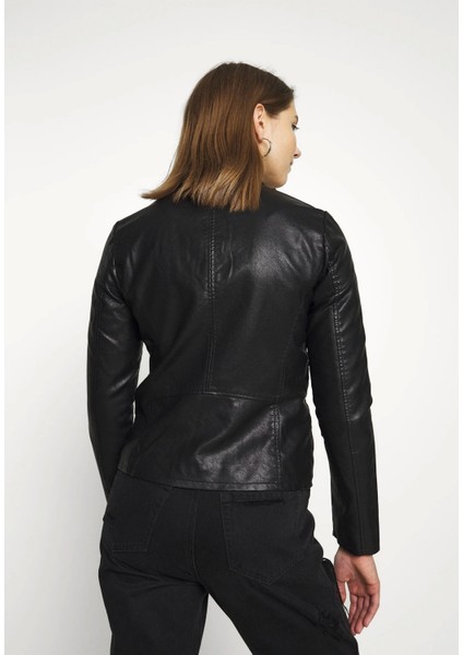 15295403 Kadın Suni Deri Ceket - Siyah fırsatları