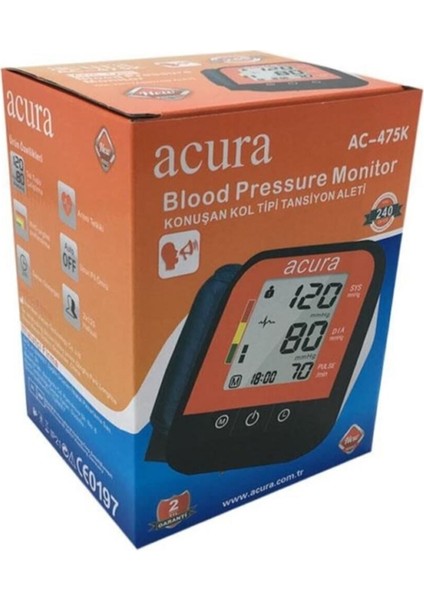 AC-475K Koldan Ölçer Türkçe Konuşan 240 Hafızalı Dijital Tansiyon Aleti