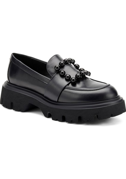 Kadın Oxford/Ayakkabı 85L2 Frau Seta Chunky Mocassin Nero