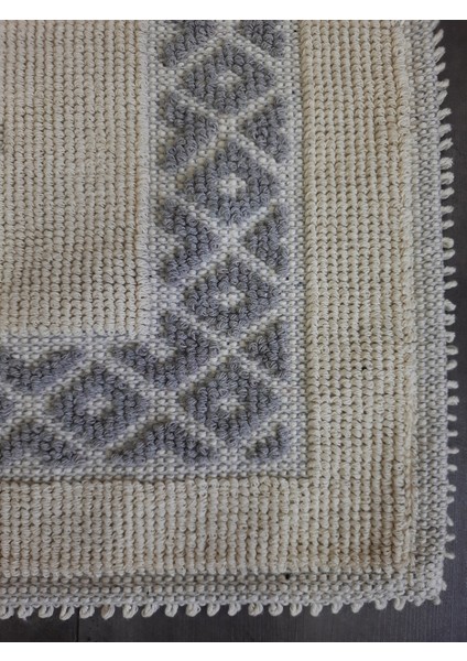 Soffy Doğal Pamuklu Gri & Krem Ayak Paspası Ayak Havlusu 50X70 cm Banyo Paspası fiyatları