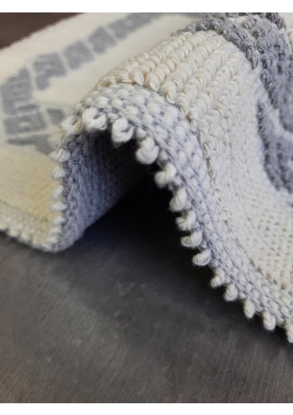 Soffy Doğal Pamuklu Gri & Krem Ayak Paspası Ayak Havlusu 50X70 cm Banyo Paspası modelleri