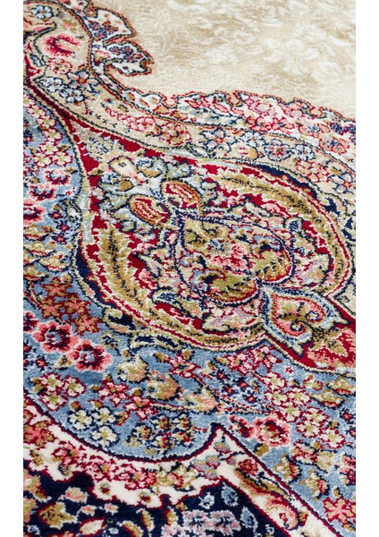 Isfahan Isf 02 Cream Klasik Desenli Yumuşak Dokulu Yüksek Kalite 150 Tarak Sık Dokuma Ipek Halı indirimleri