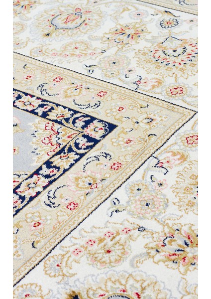 Isfahan Isf 03 Grey Cream Klasik Desenli Yumuşak Dokulu Yüksek Kalite 150 Tarak Sık Dokuma Ipek Halı fiyatları