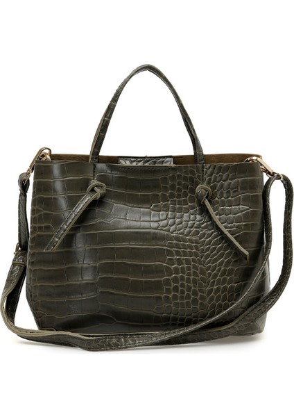 Krk Bolmelı El 3pr Haki Kadın El Çantası modelleri