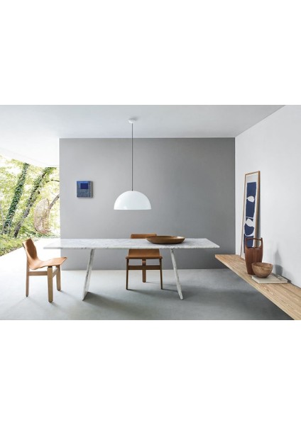 Modern1 Parlak Beyaz Tekli Metal Sarkıt Avize ÇAP:30CM