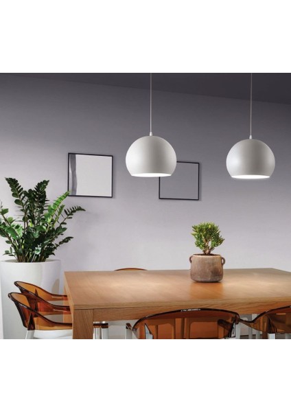 Modern,vintage,retro,rustik 1XE27 Duylu Beyaz Metal Sarkıt Avize NOT:1ADET Fiyatıdır.