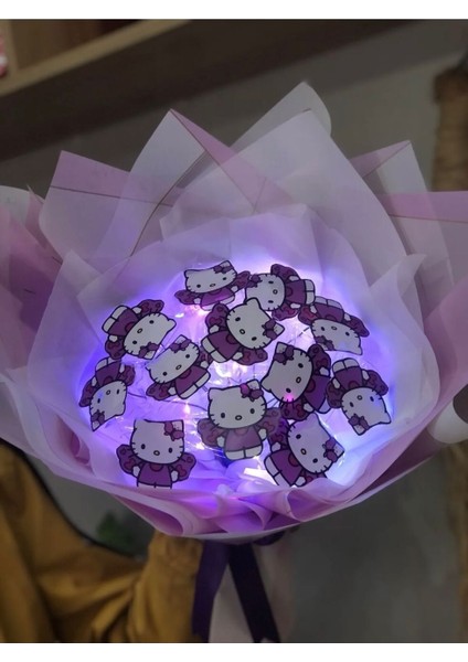 Sudem Çiçek Evi LED Işıklı Hello Kitty Buketi