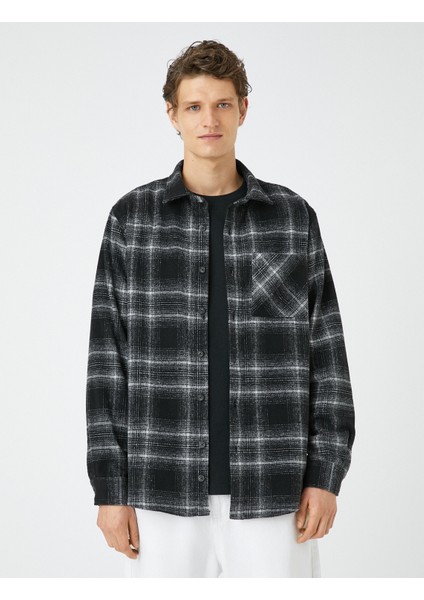 Oduncu Gömleği Cep Detaylı Klasik Yaka Uzun Kollu modelleri