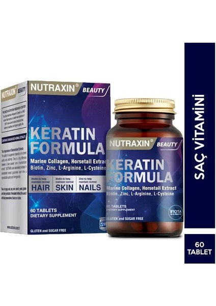 Keratin Formula 60 Tablet Keratin İçeren Takviye Edici Gıda