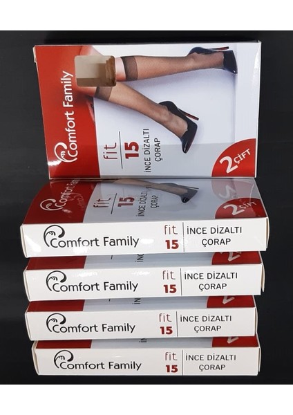 Ince Diz Altı Çorap 5 Adet Çiftli Paket 15 Fit Siyah
