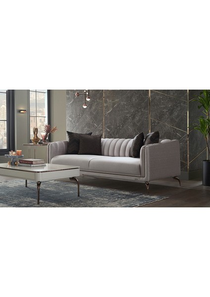 Larissa Üçlü Koltuk Bej indirimleri